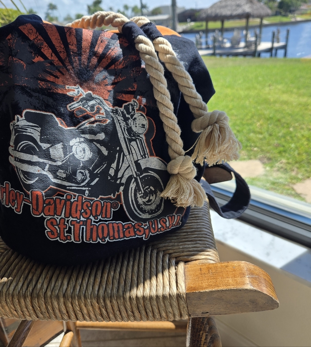 Harley-Davidson NWOT Drawstring Tote/Beach/Gym Bag from St.Thomas